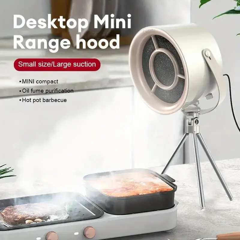 New USB Desktop Mini Range Hoods Portable Exhaust Fan Small Kitchen Hood Extractor Barbecue Large Suction Cooker Hood 2