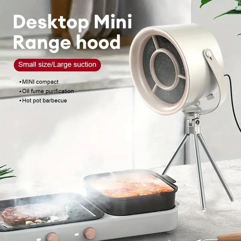 Portable Range Hood Low Noise Kitchen Exhaust Fan Height Angle Adjustment  Mini Cooker Hood for BBQ Hot Pot - AliExpress