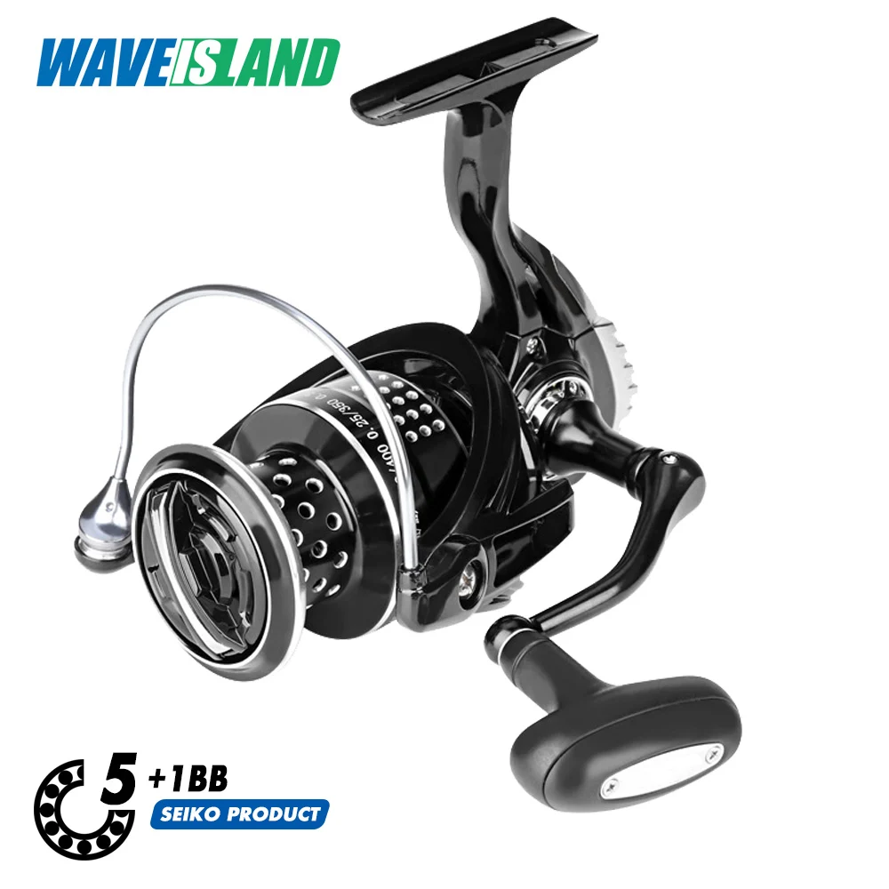 WAVEISLAND Big Strong Sea Fishing Spinning Reel 2500-7500 Metal Spool Saltwater Catfish Surfcast Fish Molinete |