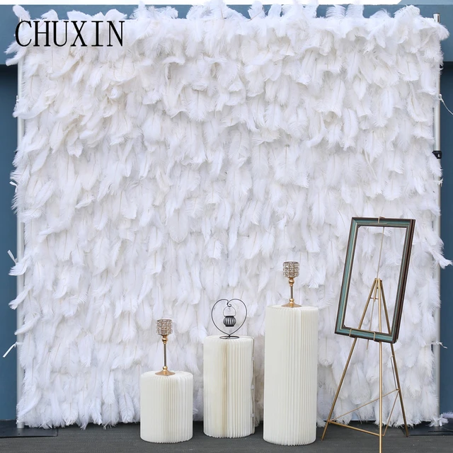 Wall Background Decoration Feathers  Ostrich Feather Wall Background -  Wedding - Aliexpress