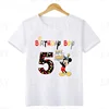 Disney Mickey Mouse Graphic Birthday Boy T Shirt Kids Clothes 1 2 3 4 5 6 7 8 9 10 Years Baby Boys Party T-Shirts Customize Tops 6