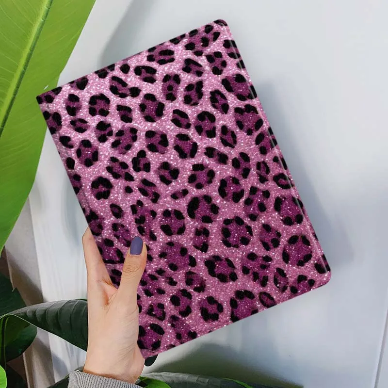 Elegant Gold Glitter Leopard Pattern Tablet Case