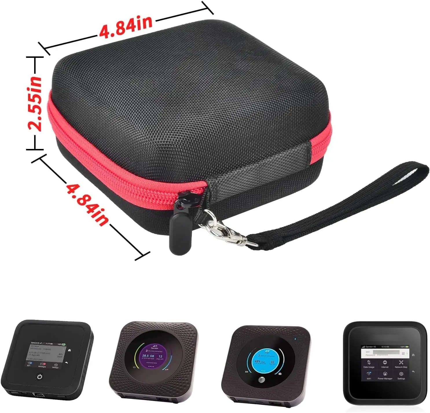 Hard Travel Router Case NETGEAR Nighthawk M5 M6 Pro 5G Mobile Hotspot WiFi 6 (MR5200, MR5100)/ M1 Mobile Hotspot 4G wireless travel router case