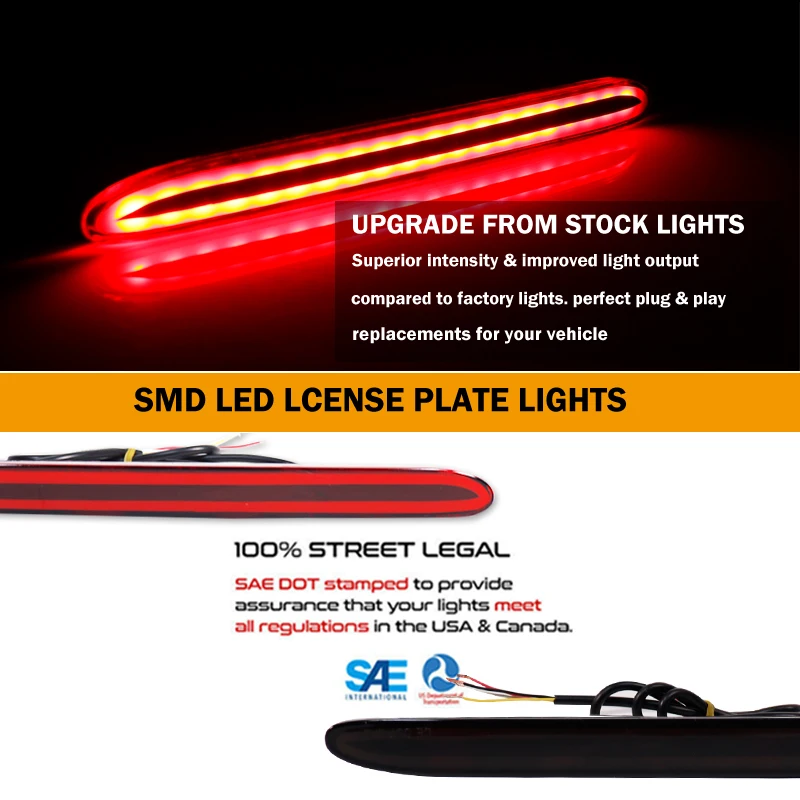 2PCS Auto LED Rear Bumper Reflector Light For Honda Acura TSX For Accord Odyssey