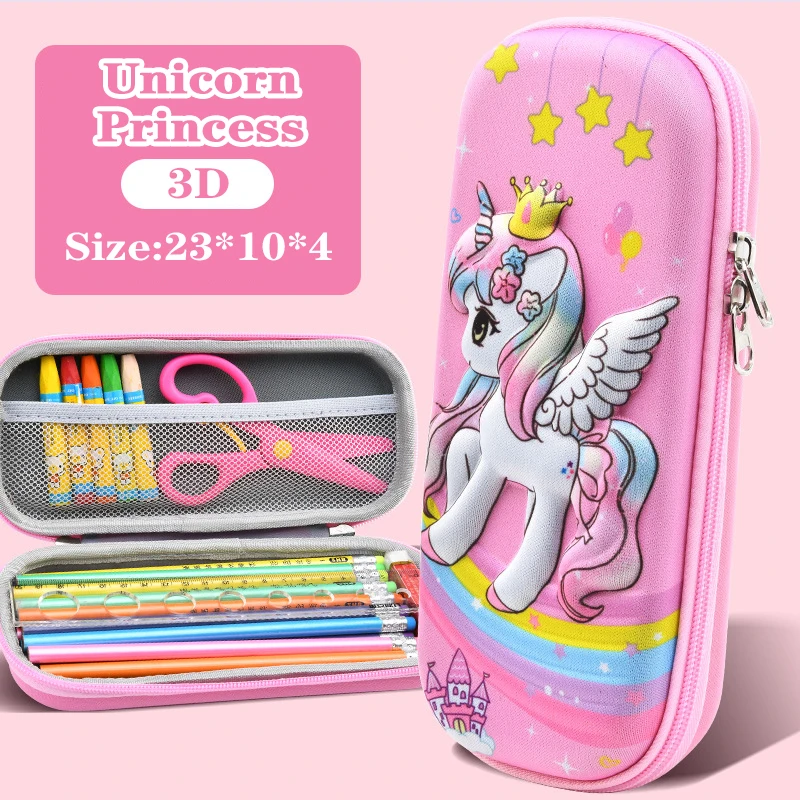 3D Kawaii Cartoon Pencil Case For Kids Students EVA Large Capacity Box Waterproof Cute School Stationery Supplies