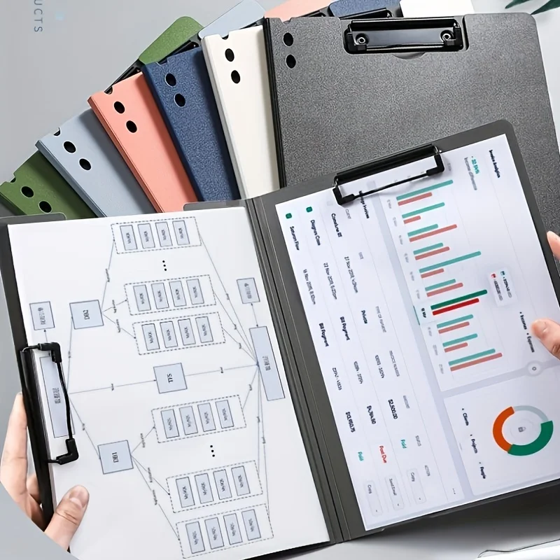 

Documents Organizer Clipboard With Cover Paper Folder For Business School Stationery Office Supplies 1pc A4 File Folders