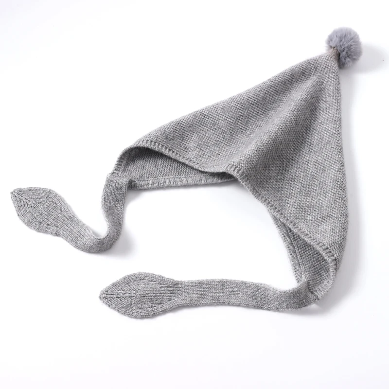 Winter Frühling Baby Hut Im Freien Feste Wolle Kaschmir Gestrickte Mädchen Jungen Pompom Kappe Beanie Kinder Warme Ohr Schutz Motorhaube Hut – Detail 8