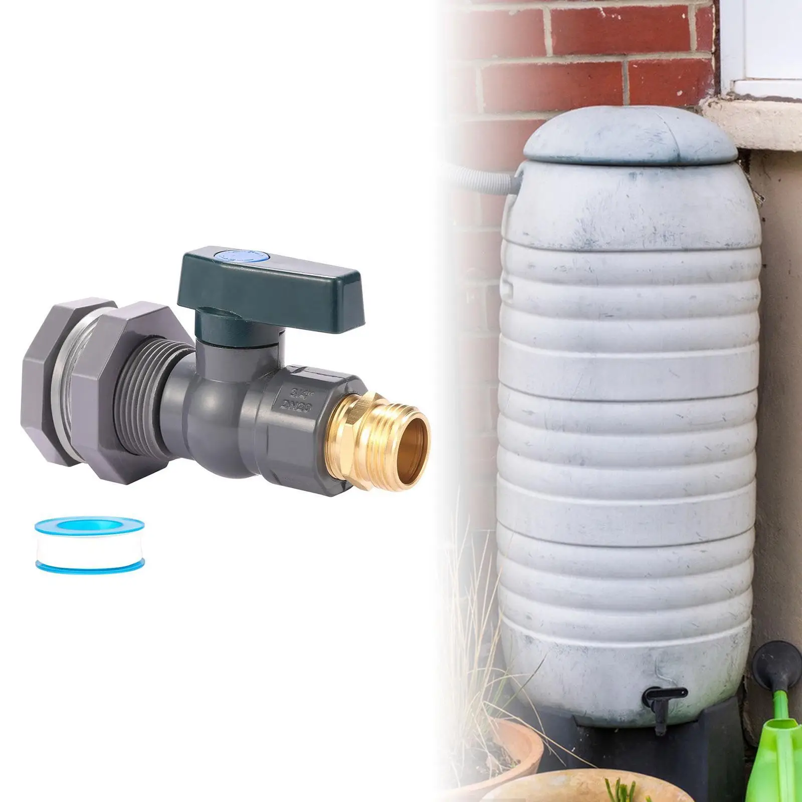 Water Barrel PVC Garden Diverter Kit Garden Faucet Kit 3/4 Water Barrel PVC Garden Diverter Kit Garden Faucet Kit 3/4