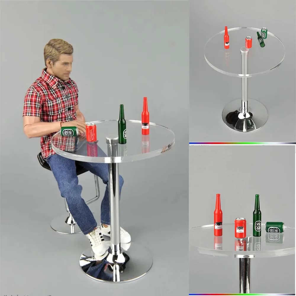 

ZYTOYS ZY3006 1/6 High Quality Accessories Transparent Circular Bar Counter Table Model Fit 12'' Action Figures Body Decoration