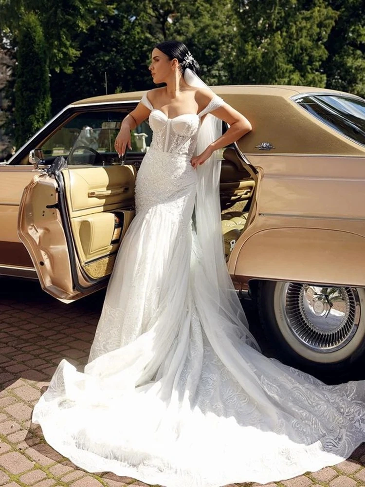 

Gorgeous Wedding Dresses Sweetheart Bridal Gowns Off The Shoulder Mermaid Vintage Robes Lace Appliques Vestidos De Novia 2024