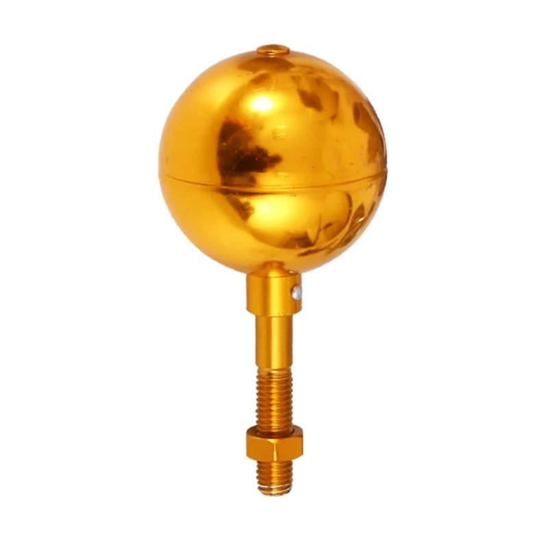 Gold Aluminum Flagpole Sphere Toppers Ornament Weatherproof Flagpole Sphere Replacement for In Ground Poles