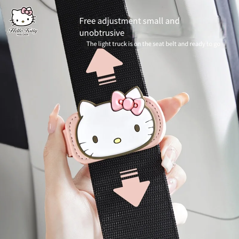 

Sanrio Kawaii Hello Kitty Anime Car Interior Decoration Car Seat Belt Adjuster Child Seat Clip Universal Seat Belt Limiter Cute