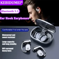 Bluetooth 5.3 Headphones Ear Hook Earphone Wireless Earphones LED Display Waterproof Headset HiFi Stereo Noise Reduction Earbuds 1