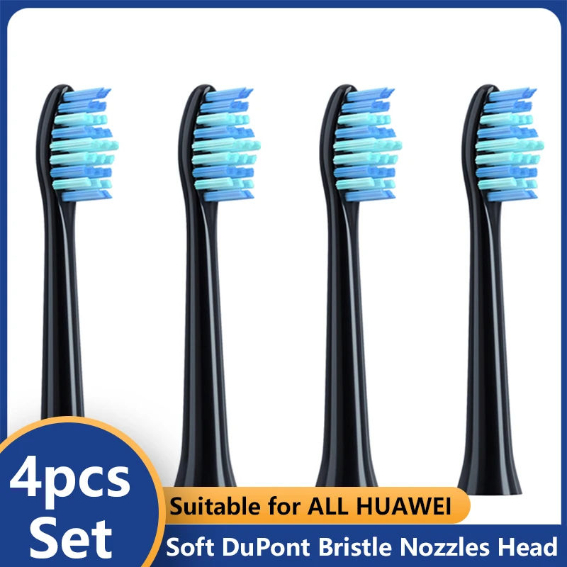 모든 HUAWEI/Libod/HiLink 스마트 전동 칫솔 헤드 교체용 음파 전동 칫솔, 부드러운 브러시 노즐, 4 개