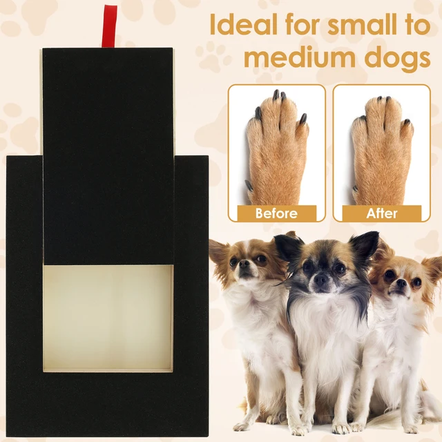 Dog Nail File Board with Built-in Snack Box Wooden Sandpaper Puppy Nail Grinding Pad Dog Paws Scratchboard for Small Medium Dogs 4