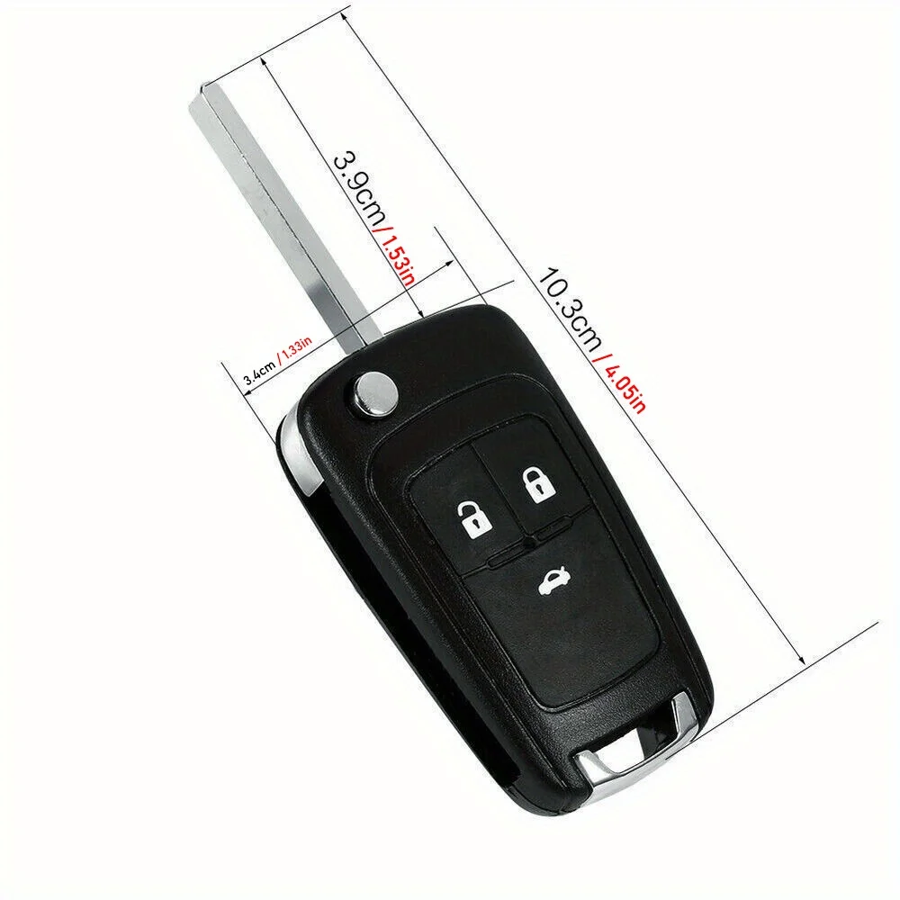 3 Button Remote Key Case Shell Blade For Chevrolet For Volt Sonic Cruze Camaro