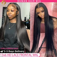 40 Inch Bone Straight Human Hair 13x4 Hd Lace Frontal Wig Brazilian 13x6 Lace Front Human Hair Wigs For Black Women Pre Plucked 1
