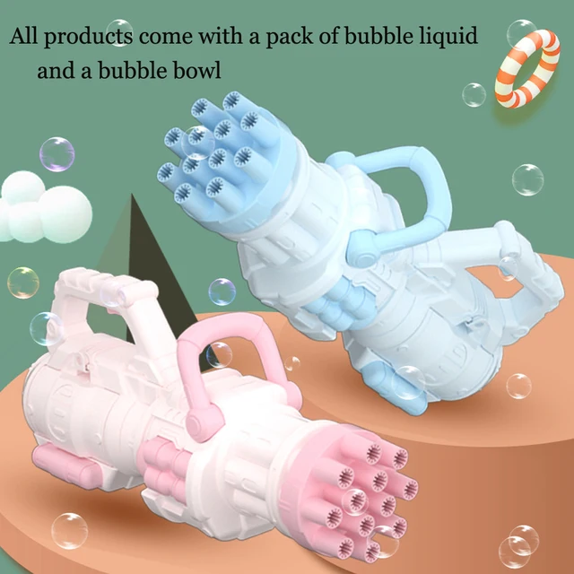 Bubble Gun Electric Automatic Soap Rocket Bubbles Machine Kids Portable Outdoor Party Toy LED Light Blower