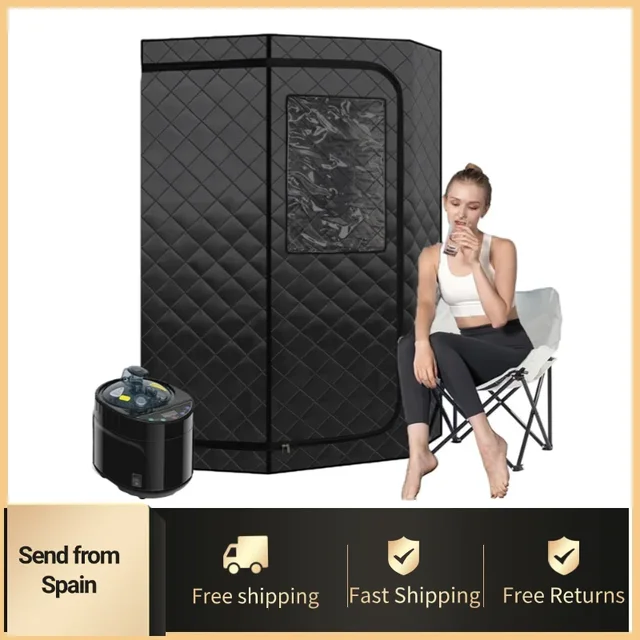 ซาวน่าไอน้ําขนาดเต็มชุดสปาโฮมสปาขนาดใหญ่พร้อมเครื่องนึ่ง 4 ลิตร 4 ลิตร 1600 วัตต์เพื่อการดีท็อกซ์ผ่อนคลาย 1