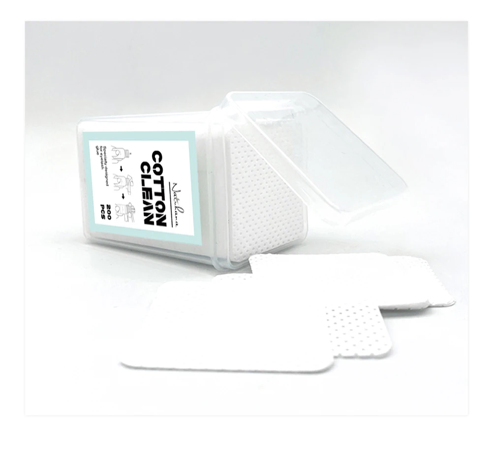 NATUHANA200 Stück fusselfreie Papier-Baumwolltücher, Wimpernkleberentferner, der Mund der Kleberflasche, verhindert Verstopfungen des Kleberreinigungspads – Detail 10