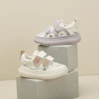 DIMI 2023 New Summer Baby Shoes Microfiber Leather Infant Toddler Sandals Fashion Breathable Mesh Baby Sport Sandals 2