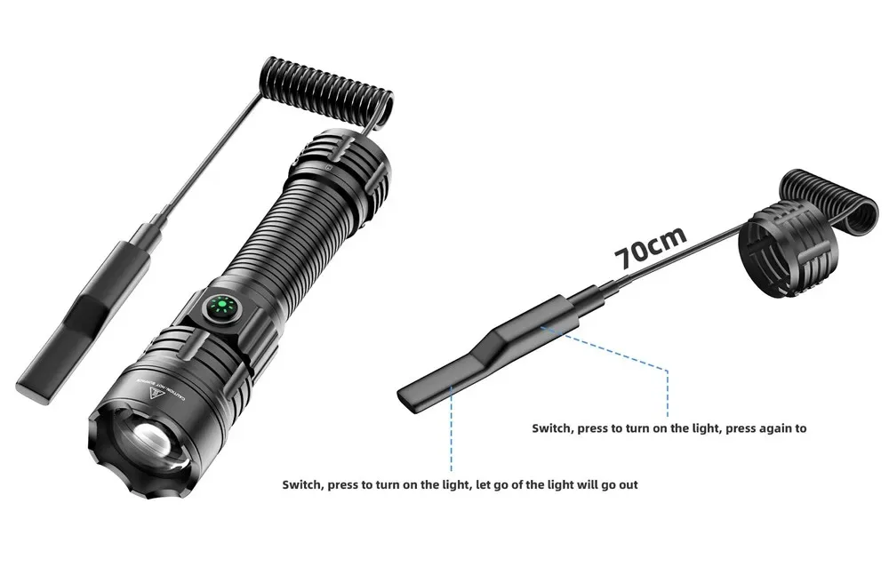 Description Picture 4 of itemHigh Power LED Flashlight USB Rechargeable Outdoor Hunting Tactical Torch Long Range Strong Light Lantern Zoom Spotlight Lamp