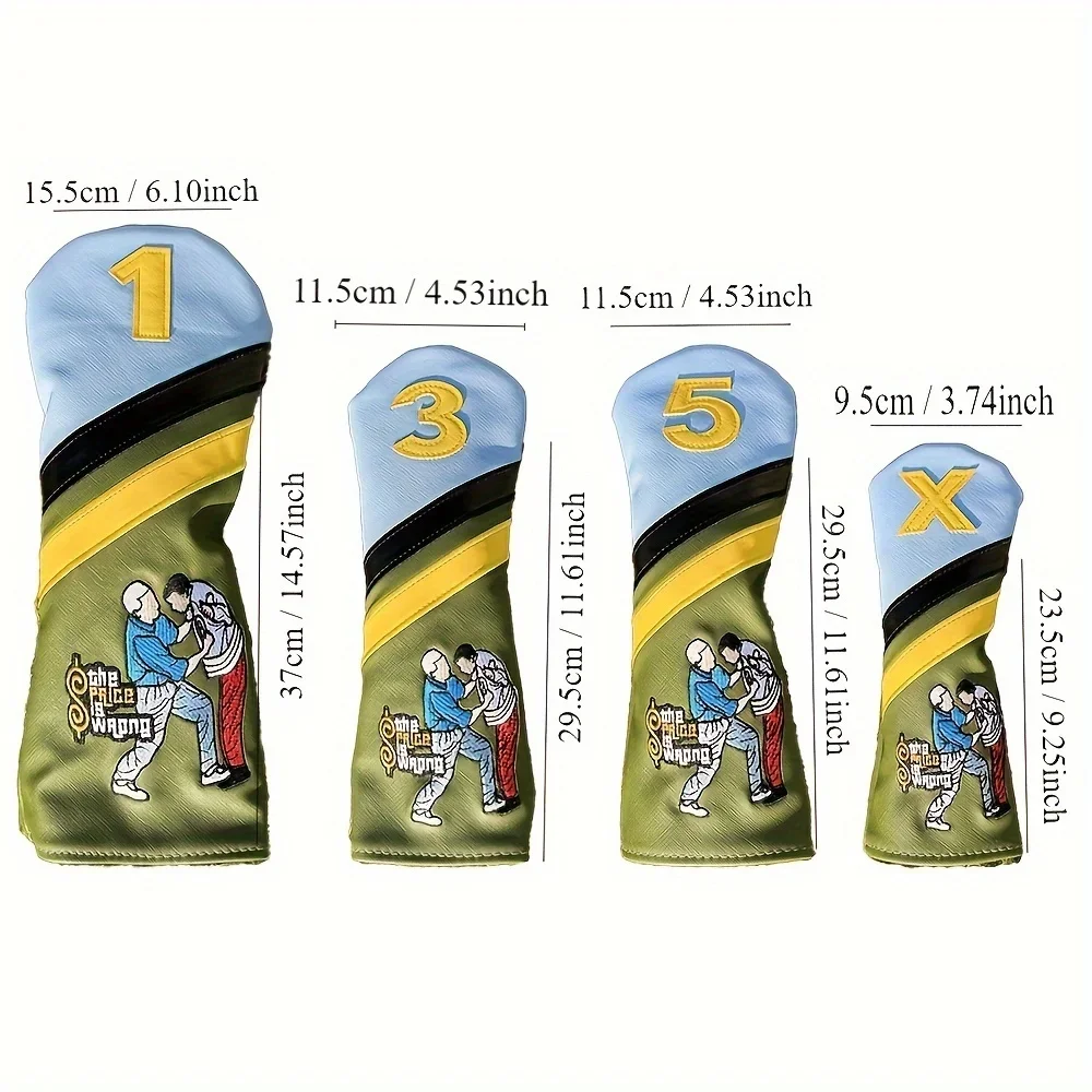 1pc/4pcs Funny Design Cover For Various Club, Golf Club Head Cover, Golf Accessories 6