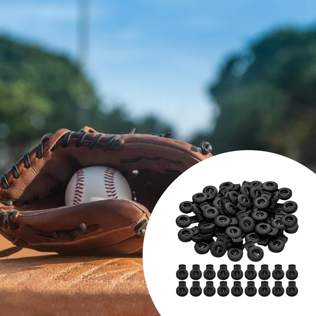  10pcs Baseball Glove Lace Locks, Black Lace Locks