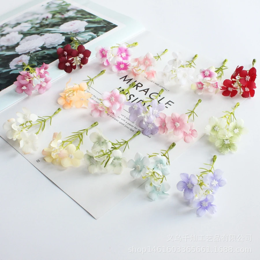 Günstige künstliche Blumen Mini Pflaumenblüte Diy Geschenke Pralinenschachtel Scrapbook Home Festival Party Outdoor Garten Dekor Hochzeit Braut
