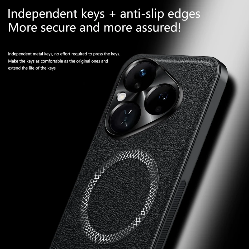 Leather Magnetic Phone Case with MagSafe Compatibility