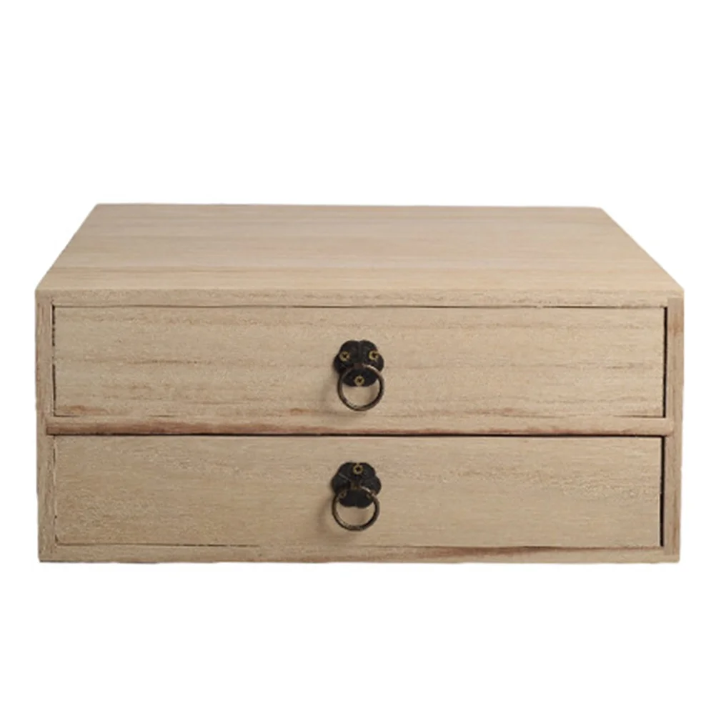 

Drawer Box Multi-layer Storage Container Sundries Organizer Desktop Wooden Type