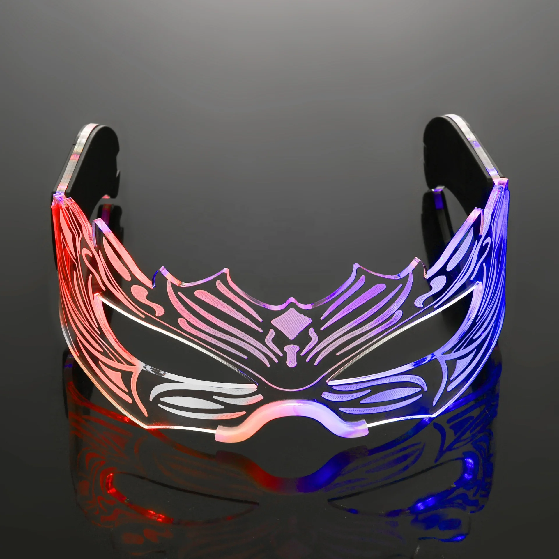 LED Visor Glasses Light Up Cyberpunk Futuristic Luminous Cosplay Glasses