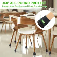 Black Chair Leg Floor Protectors Foot Cover Diagonal with Thick Wrap Felt Pads Silicone Furniture Table Feet  Protect Floors 3