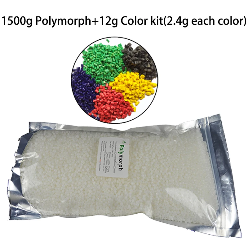 100g Polymorph: Plastica Modellabile Termoplastica Fai Da Te - Pellet Bianchi Riutilizzabili - 5