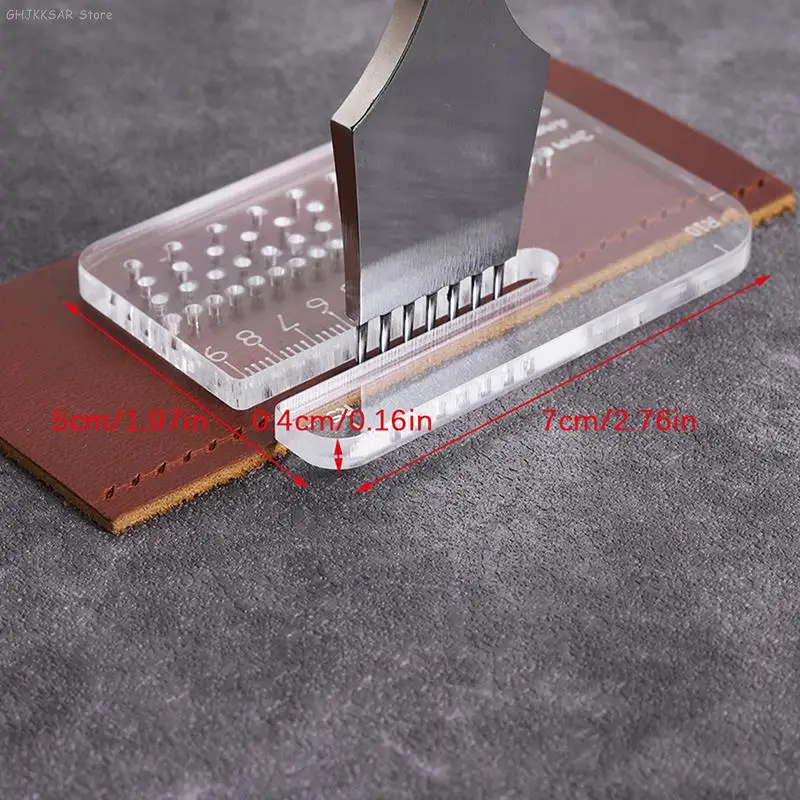 Multi-functional 4mm Thickened Puller Acrylic Rounded Cutting Distance Ruler Transparent Hitting Auxiliary Manual Leather Tool leather craft tool kit leather craft tool leather craft tools leather tools