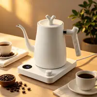 Bouilloire électrique intelligente à bec de cygne 1L 1000W, en acier inoxydable pour café/thé, 40-100 ° Contrôle de température, arrêt automatique 6