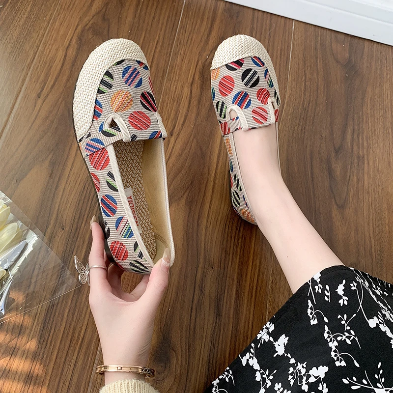 Women Loafers Women Fashion Ballet Flats Work Shoes Ladies Knitted Mesh Loafers Breathable Female Slip-On Boat Shoes Casual Sport Sneaker