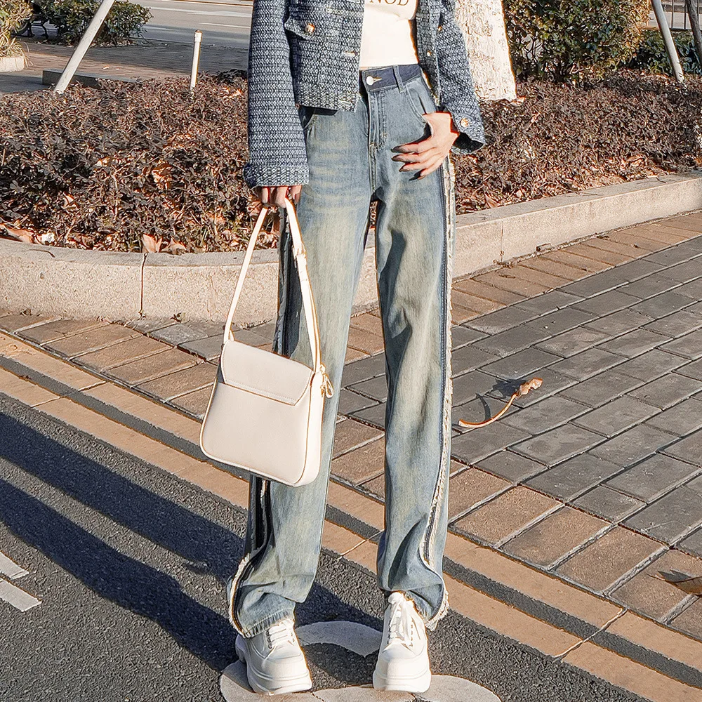 

CGC 2023 Korean Fashion Women Baggy Jeans High Waist Vintage Oversize Denim Pants Casual Y2K Streetwear Female Wide Leg Jeans