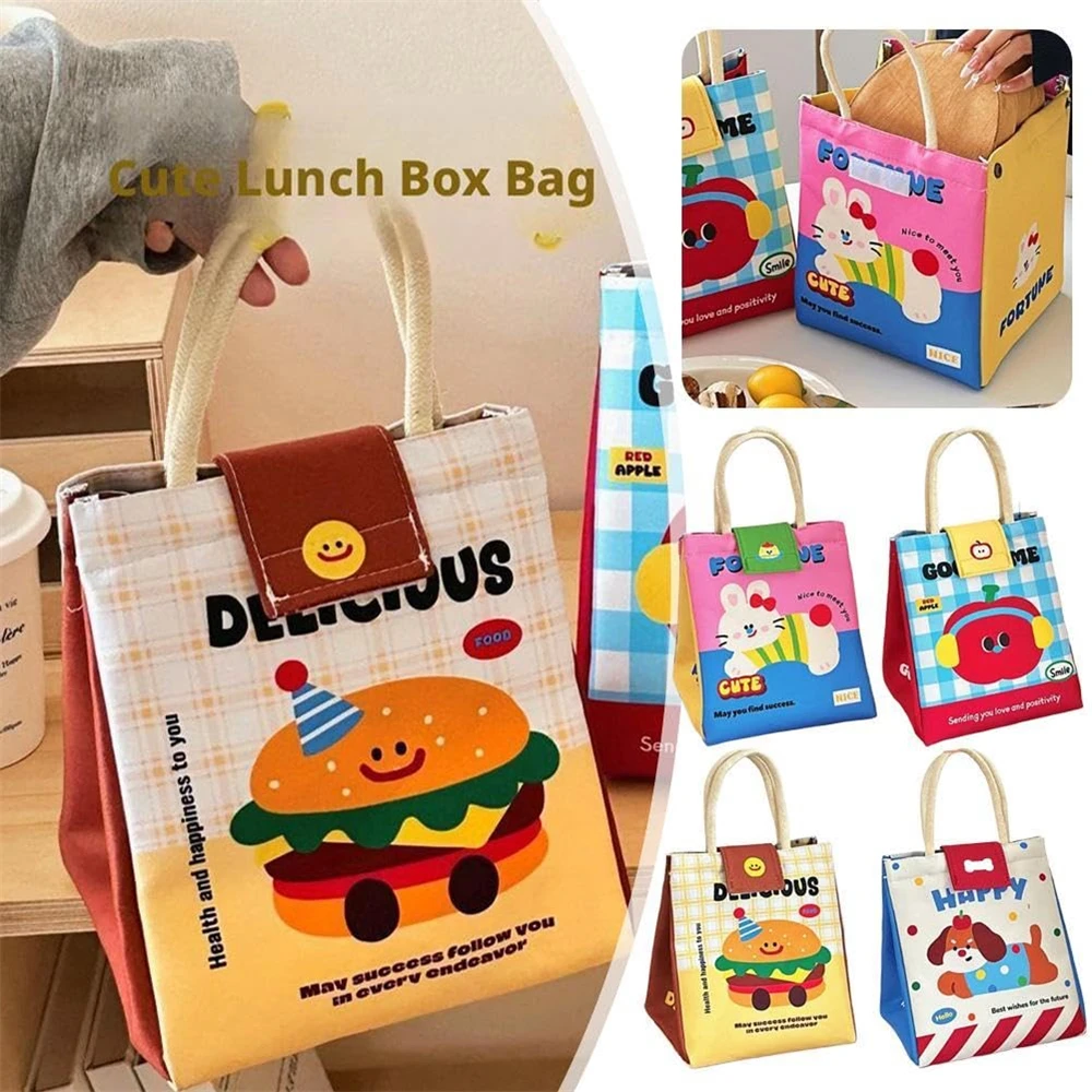 1pc Insulated Lunch Bag Cute Bento Tote Bag Fashionable Thermal Food Container for Offi... - SKU ILB00909 - UGI Packaging