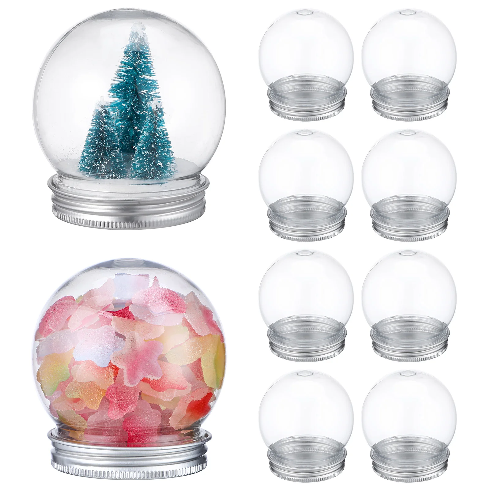 

150/270ml DIY Snow Snow Globe Jar Clear Plastic Water Crafts Snow Snow Globe Jar Making Prop With Screw Off Cap Christmas