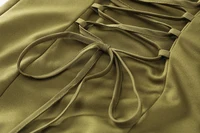 Suninheart Green Dress Women's Evening Dress with Scarf - Lace Up Back High Slit Party Maxi Bodycon Dress for Vacation Wedding - Image 6