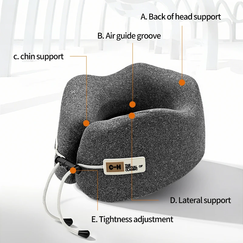 Neck Pillow U-Shaped Memory Foam Travel Neck Support Sleeping Shoulder Rest U-Cushion for Airplane Trip