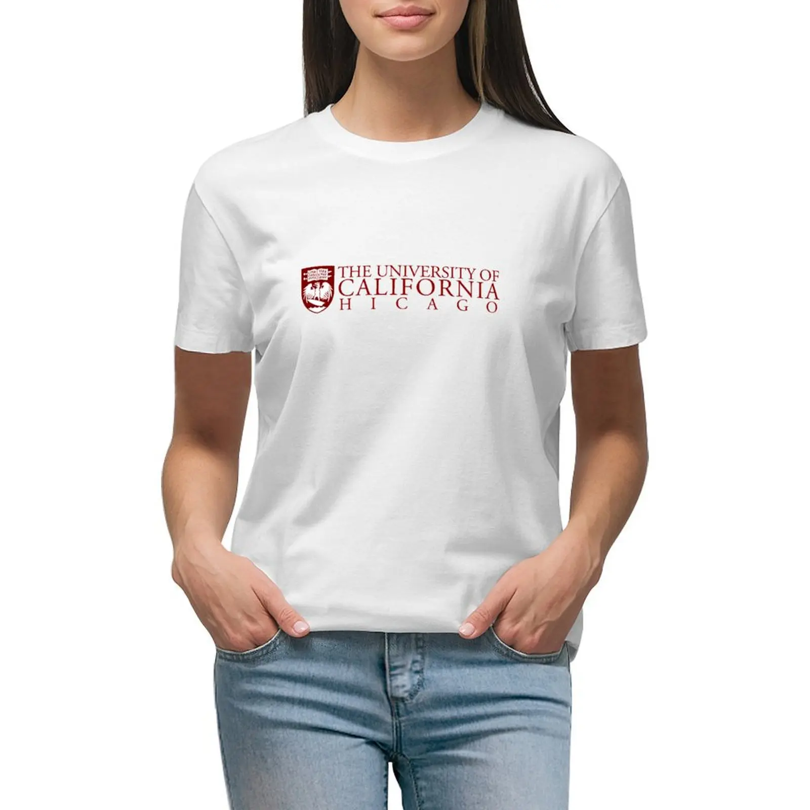 

University of California Hicago Logo T-shirt tops oversized t shirt Women