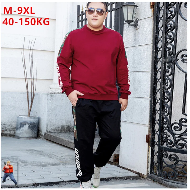 Tuta Da Uomo Big Size 6Xl Tuta Trainingspak Mannen Chandal Roupas 7Xl 8Xl 9Xl Abbigliamento Streetwear Sweat Set Tuta Uomo