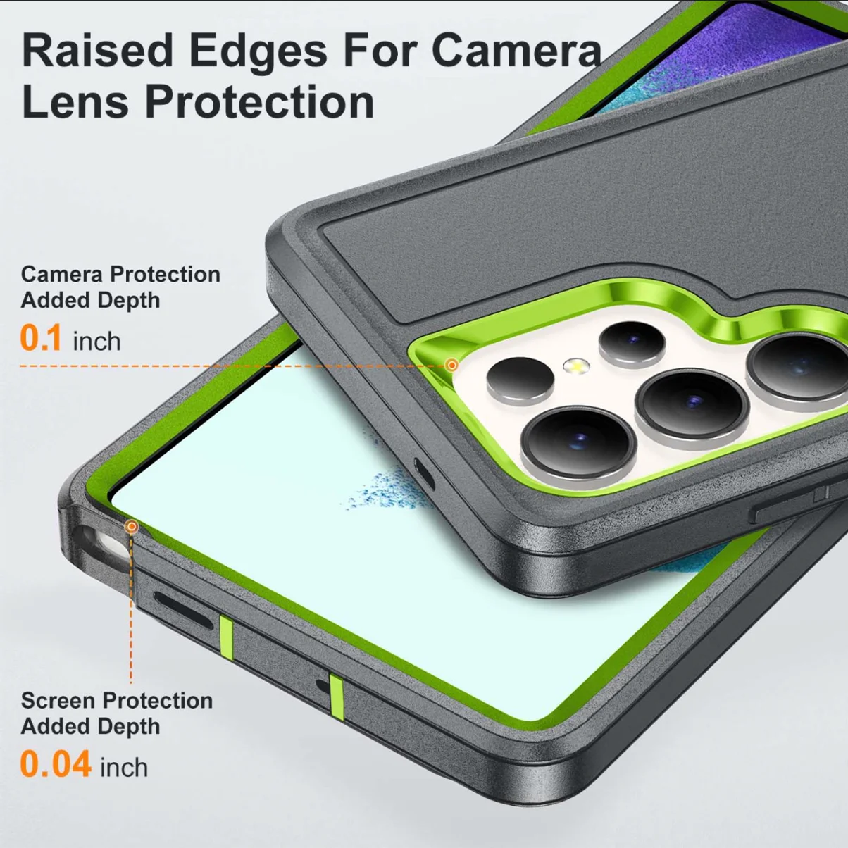 Hybrid 3-in-1 Military-Grade Anti-Shock Protective Phone Case with Hard PC Bracket