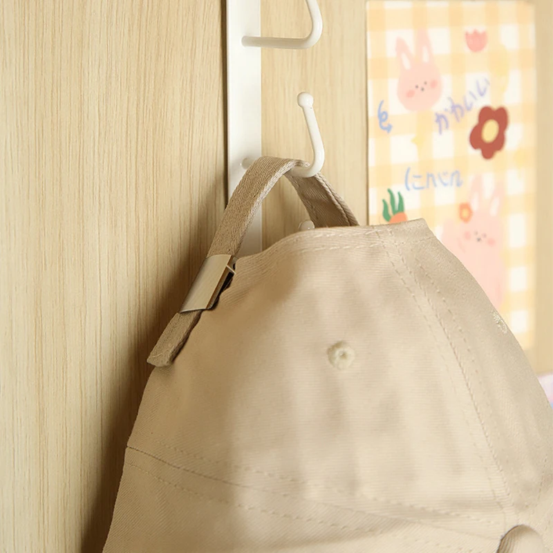 6 Hooks Storage Shelf Wardrobe Kitchen Bathroom Organizer Iron Metal Under Shelves Hanging Rack Mug Cup Utensils Holder Kitchen