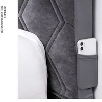 Housse de tête de lit en velours tout compris, Super douce, lisse, matelassée, épaisse, couleur unie, protection contre la poussière du dos du lit 2