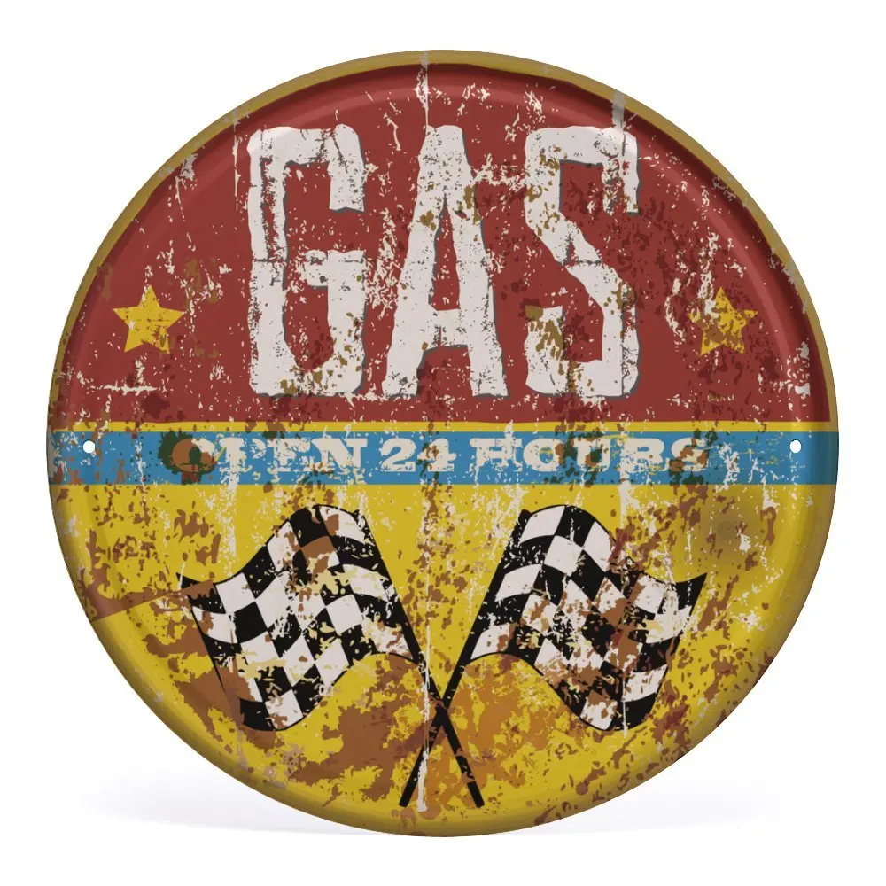 

Road 66,GAS,Metal Wall Decor for Home, Bar, Coffee,Garage Wall,Diner, Pub, Fun Kitchen Metal Tin Signs 12× 12 Inch