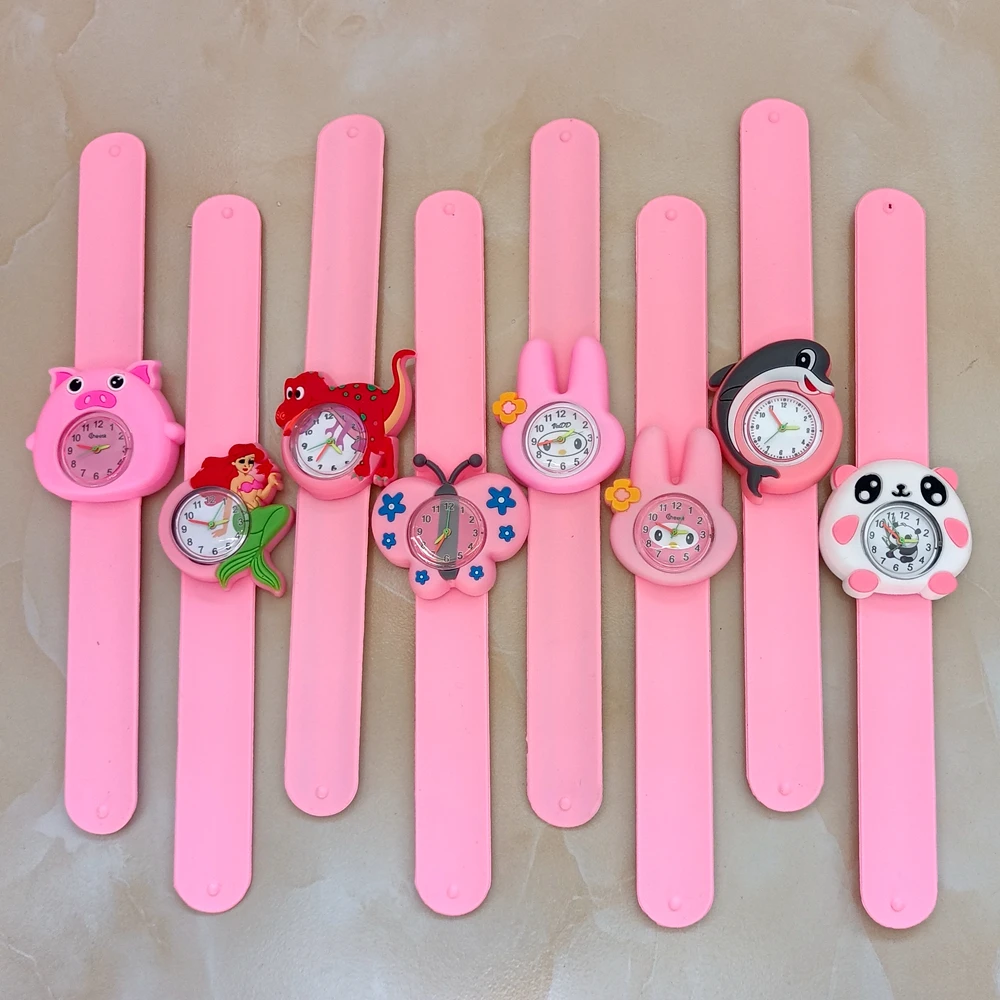 Lovely Baby Cartoon 3D Animals Boys Girls Kids Students Unicorn Birthday Party Christmas Gift Study Time Slap Watches Clock 2