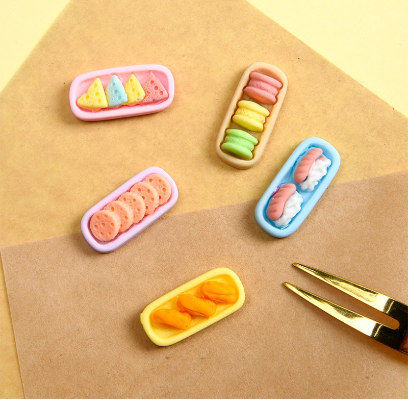 10 stücke Sushi Lachs Statue Harz Lebensmittel Cabochon Flatback Verzierungen Kühlschrank Material Scrap booking für Haars chleife Clip Dekor – Detail 5